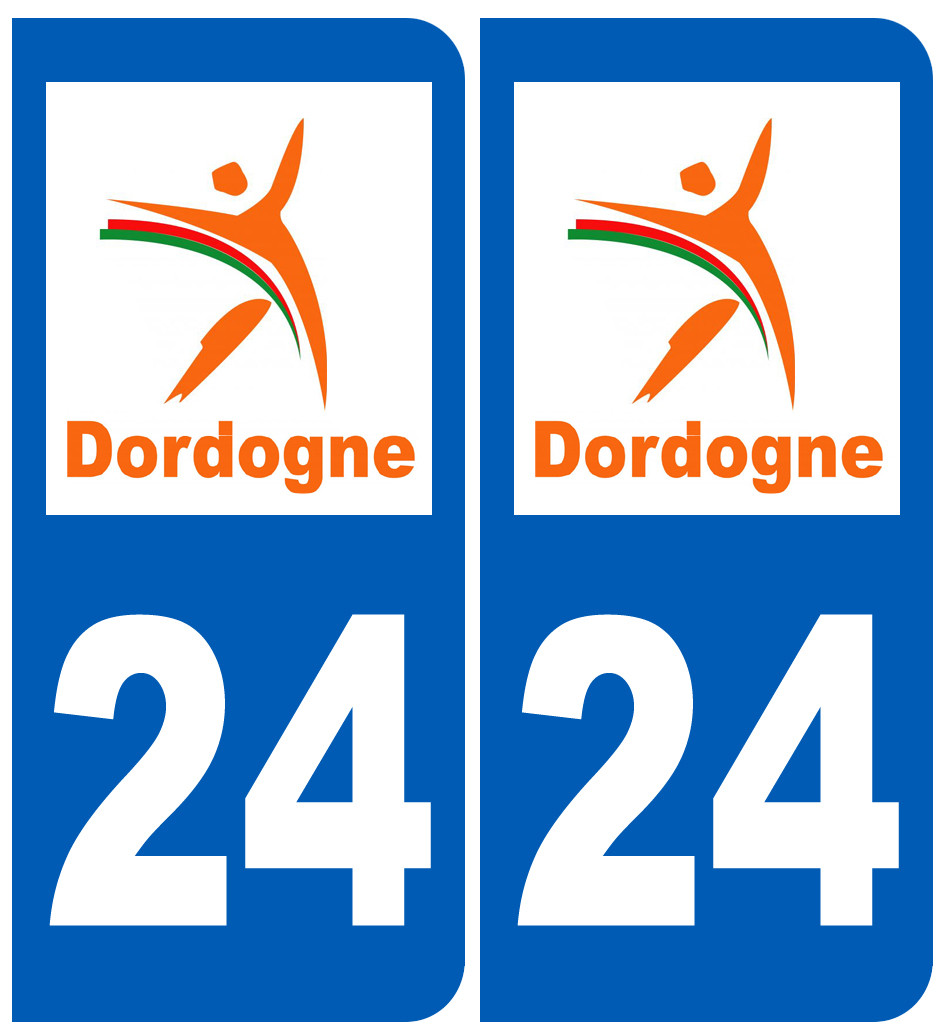 immatriculation 24 Dordogne - Sticker/autocollant