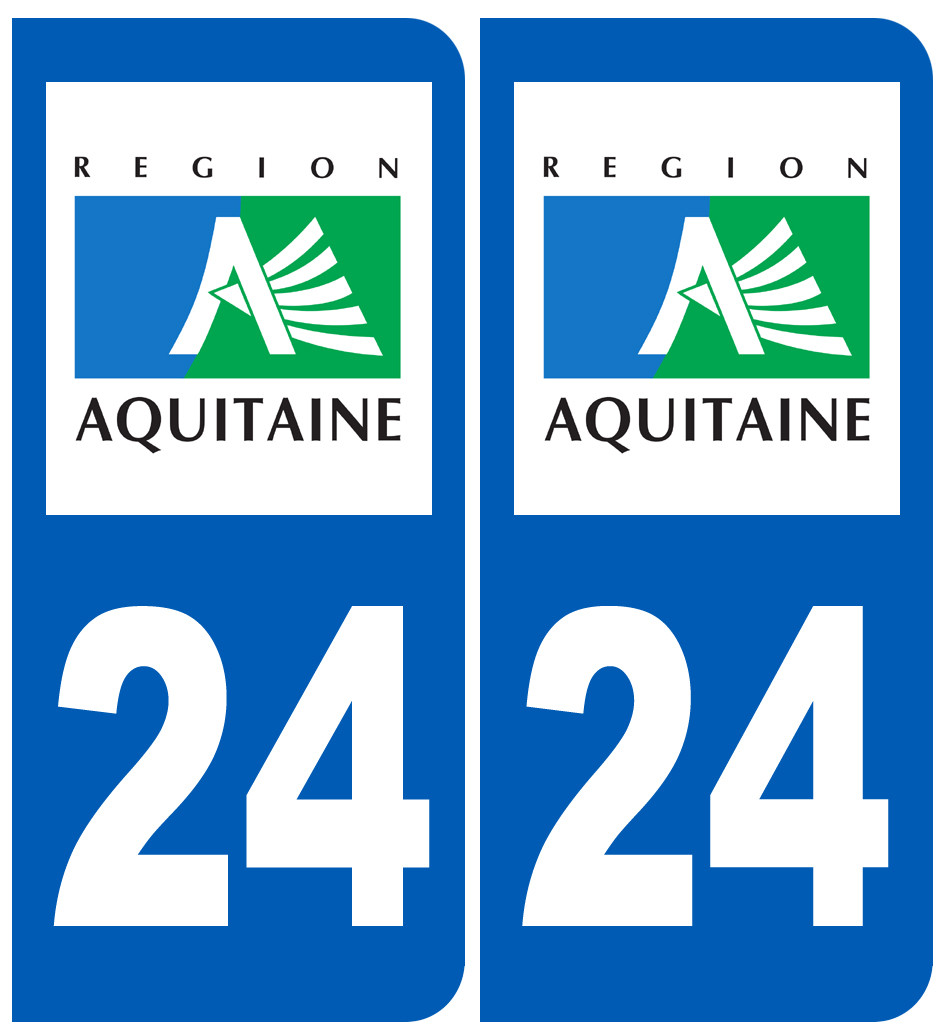 immatriculation 24 Aquitaine - Sticker/autocollant