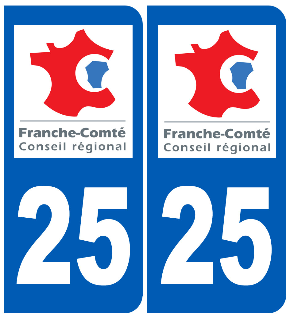 immatriculation 25 Franche Comté - Sticker/autocollant