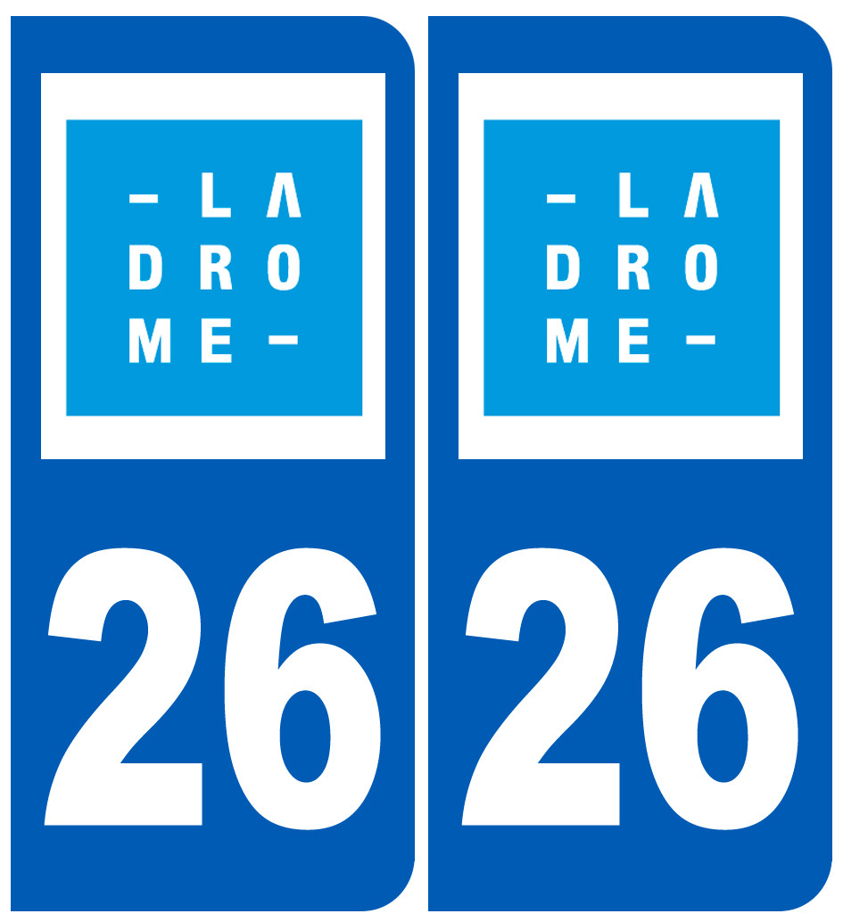 immatriculation 26 Drôme - Sticker/autocollant