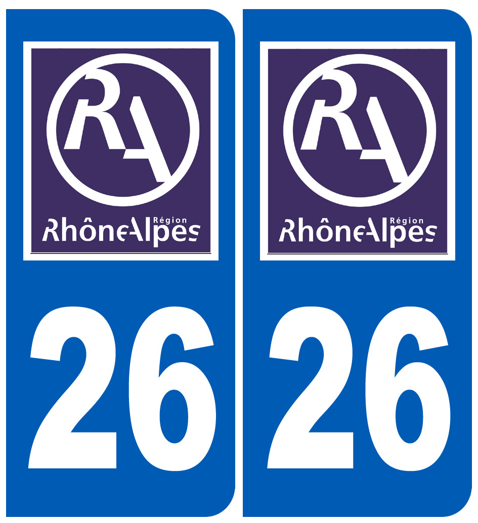 immatriculation 26 Rhône Alpes - Sticker/autocollant