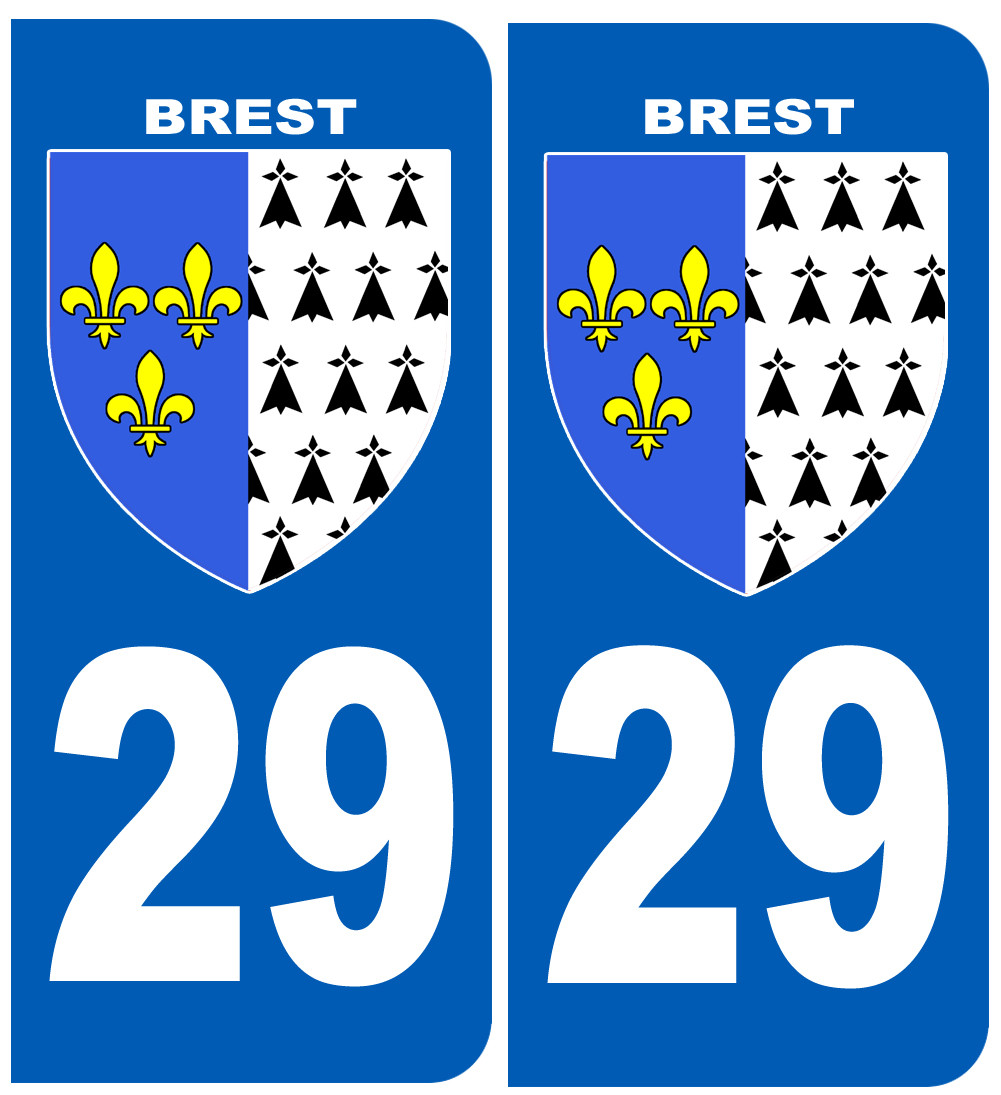 immatriculation 29 Brest - Sticker/autocollant