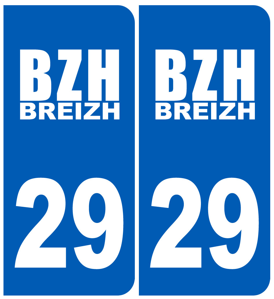 immatriculation 29 BZH - Sticker/autocollant