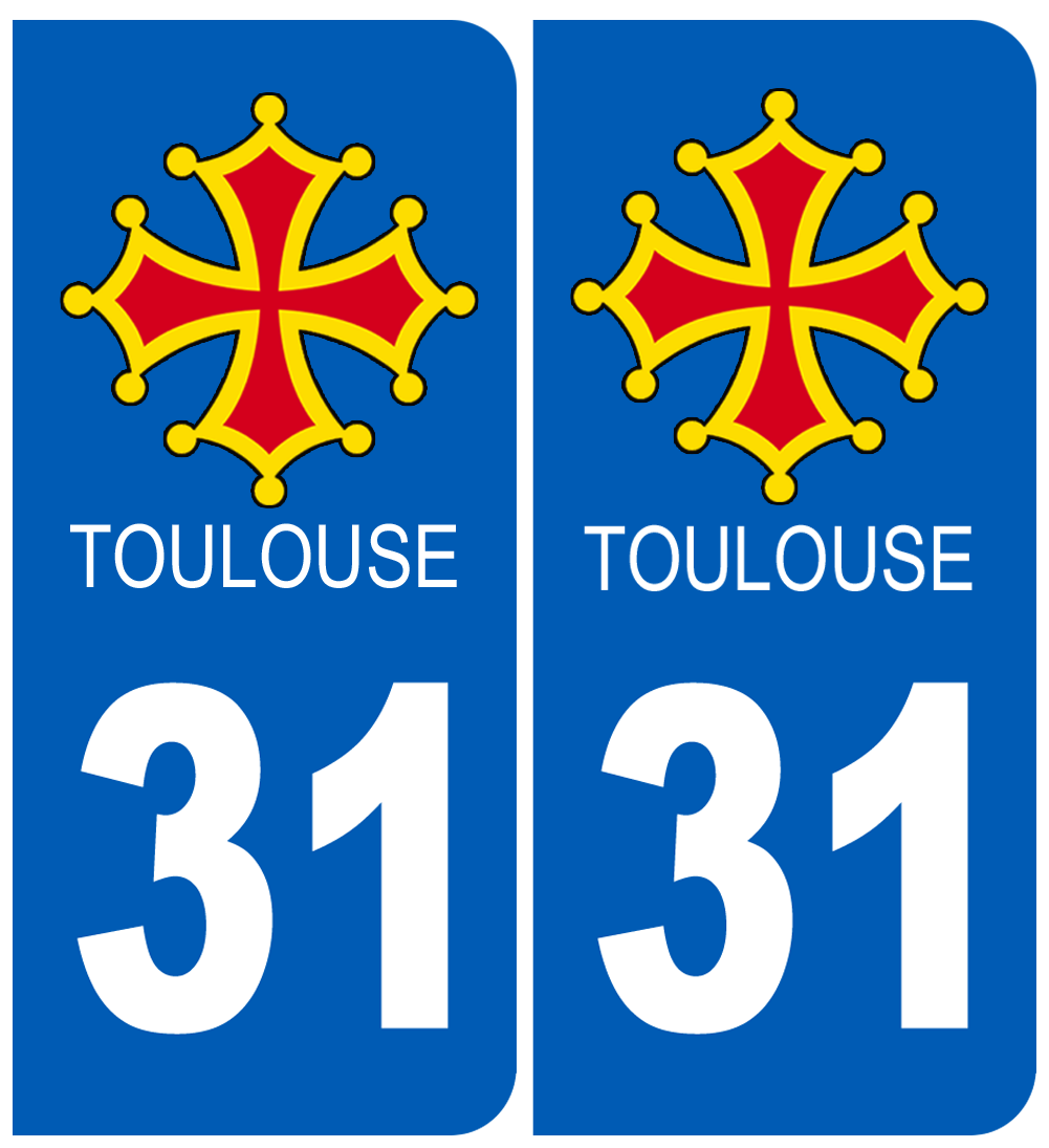 immatriculation 31 Toulouse - Sticker/autocollant