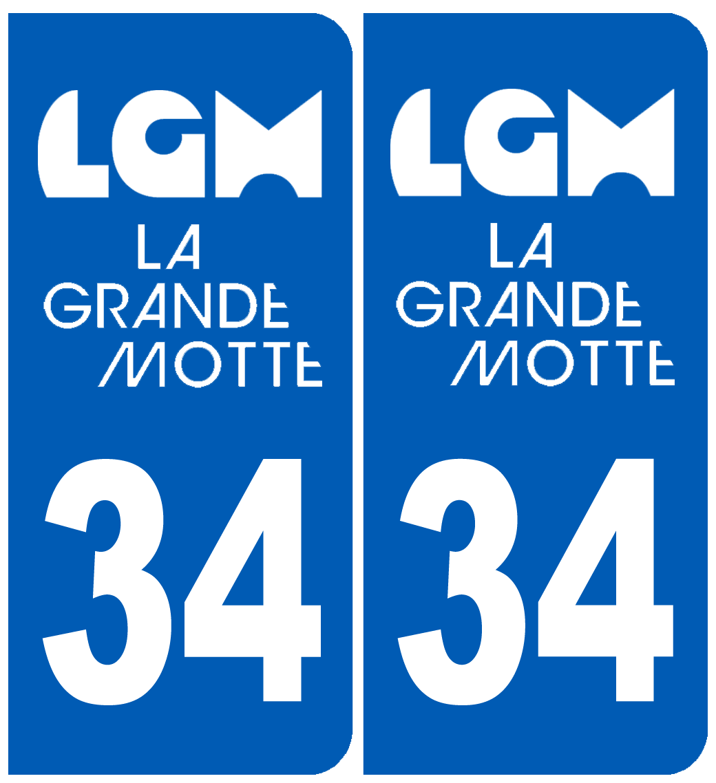 immatriculation 34 La Grande-Motte - Sticker/autocollant