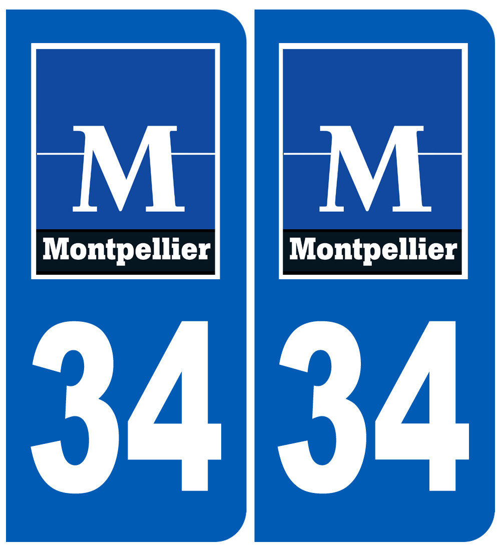 immatriculation 34 Montpellier - Sticker/autocollant