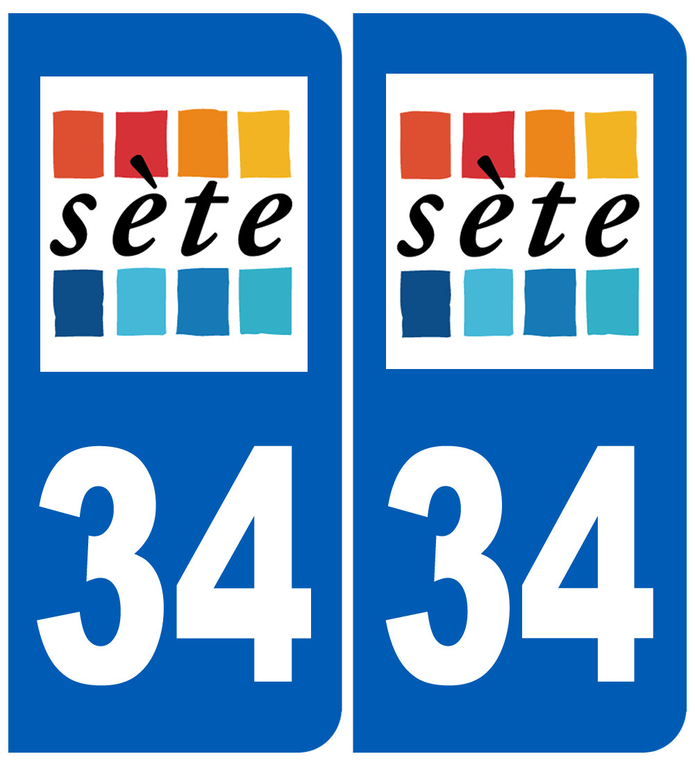 immatriculation 34 Sète - Sticker/autocollant