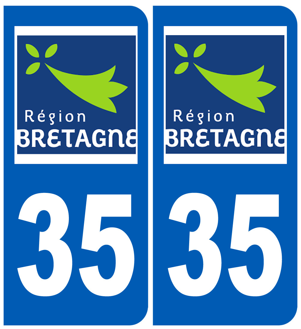 immatriculation 35 Région Bretagne - Sticker/autocollant