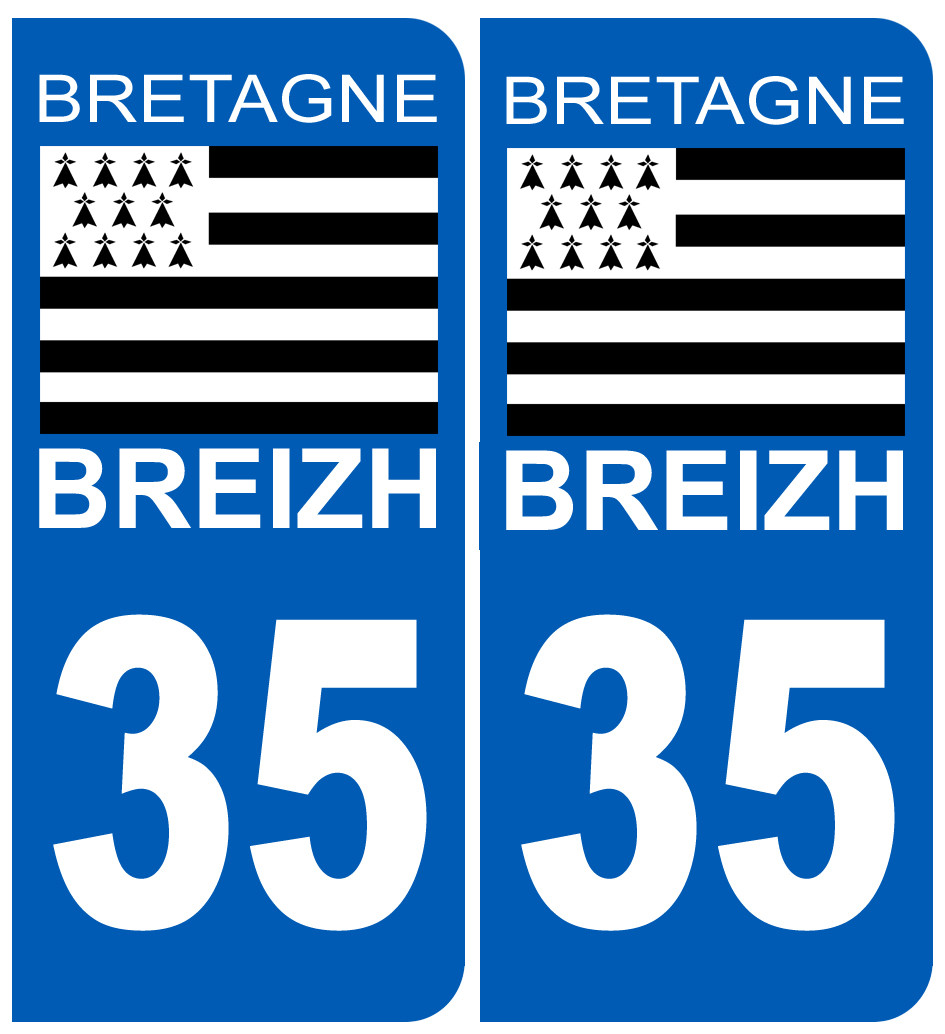 immatriculation 35 Breizh - Sticker/autocollant