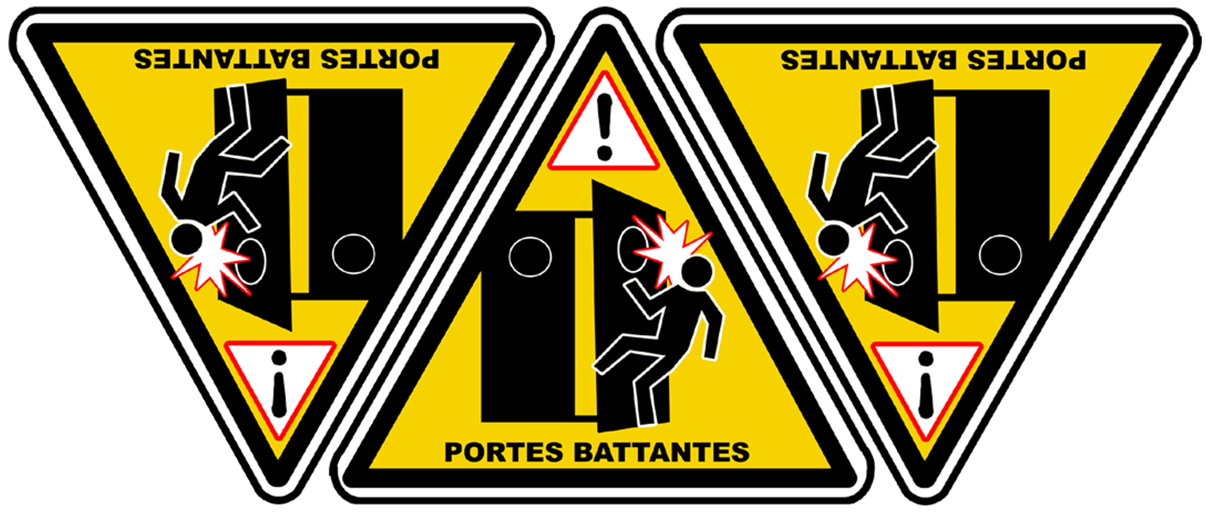 Portes Battantes (3 fois 5x4.5cm) - Sticker/autocollant