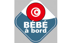 bébé à bord Tunisien - 10x10cm - Sticker/autocollant