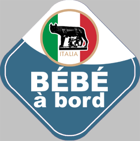 bébé à bord gars d'origine Italien - 10x10cm - Sticker/autocollant