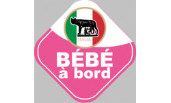 bébé à bord d'origine Italienne - 10x10cm - Sticker/autocollant