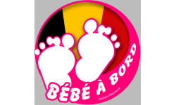 bébé à bord belge fille  - 10cm - Sticker/autocollant