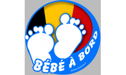 bébé à bord belge garçon - 10cm - Sticker/autocollant