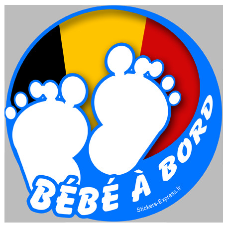 bébé à bord belge garçon - 10cm - Sticker/autocollant