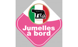 bébé à bord jumelles Italienne - 15cm - Sticker/autocollant