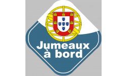 bébé à bord jumeaux Portugais - 15cm - Sticker/autocollant