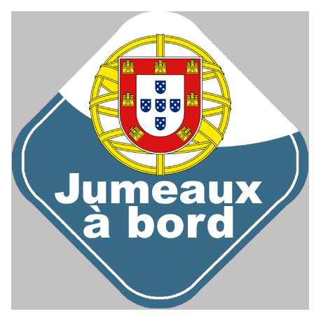 bébé à bord jumeaux Portugais - 15cm - Sticker/autocollant