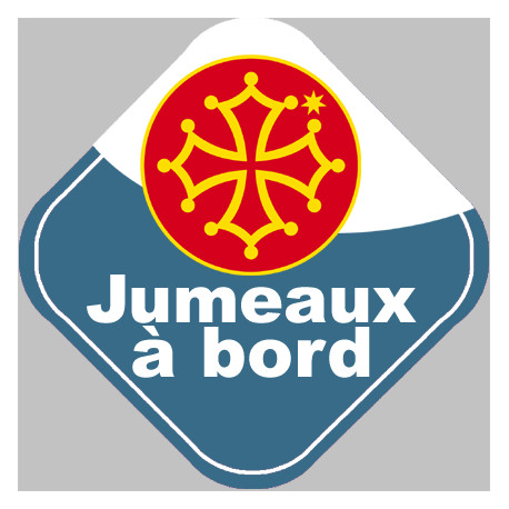 bébé à bord jumeaux Occitans - 15cm - Sticker/autocollant