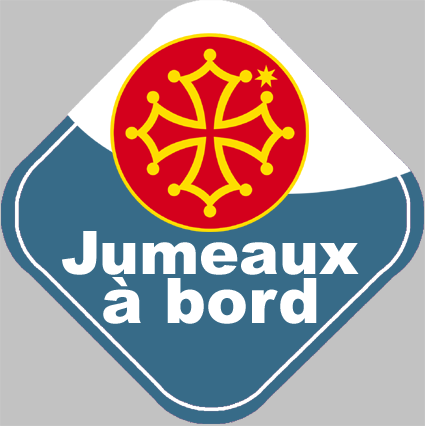 bébé à bord jumeaux Occitans - 15cm - Sticker/autocollant