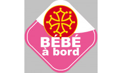 bébé à bord fille Occitane - 15cm - Sticker/autocollant