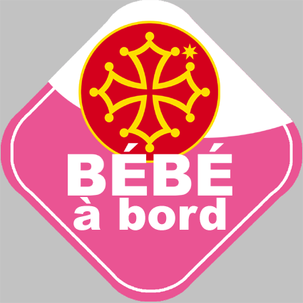 bébé à bord fille Occitane - 15cm - Sticker/autocollant