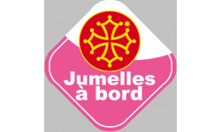 bébé à bord jumelles Occitanes - 15cm - Sticker/autocollant