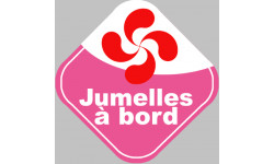 bébés à bord jumelles Basque - 15cm - Sticker/autocollant