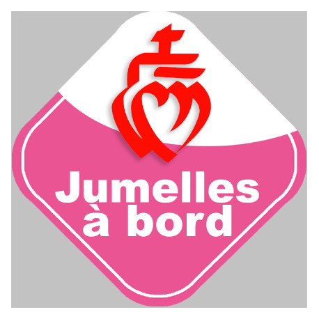 bébés à bord jumelles vendéennes - 15cm - Sticker/autocollant