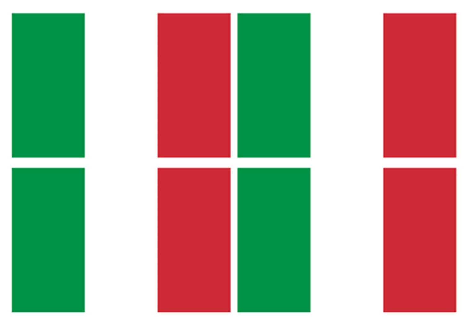 Drapeau Italie (4 fois 9.5 x 6.3 cm) - Sticker/autocollant