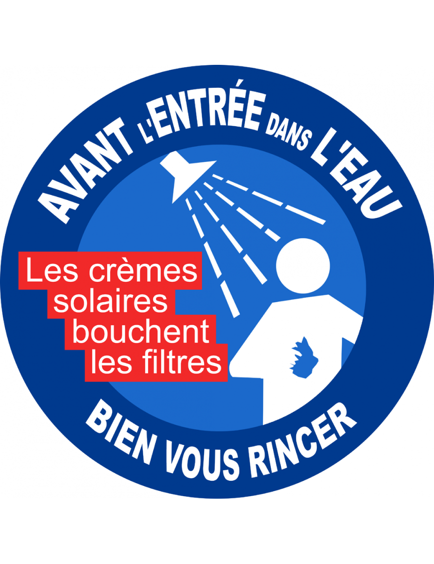 bien rincer la crème solaire - 5cm - Sticker/autocollant