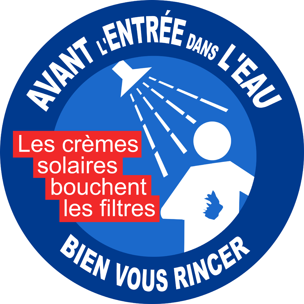 bien rincer la crème solaire - 5cm - Sticker/autocollant