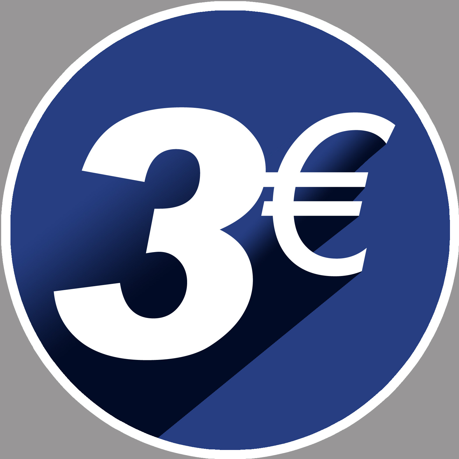 3 euros - 15cm - Sticker/autocollant