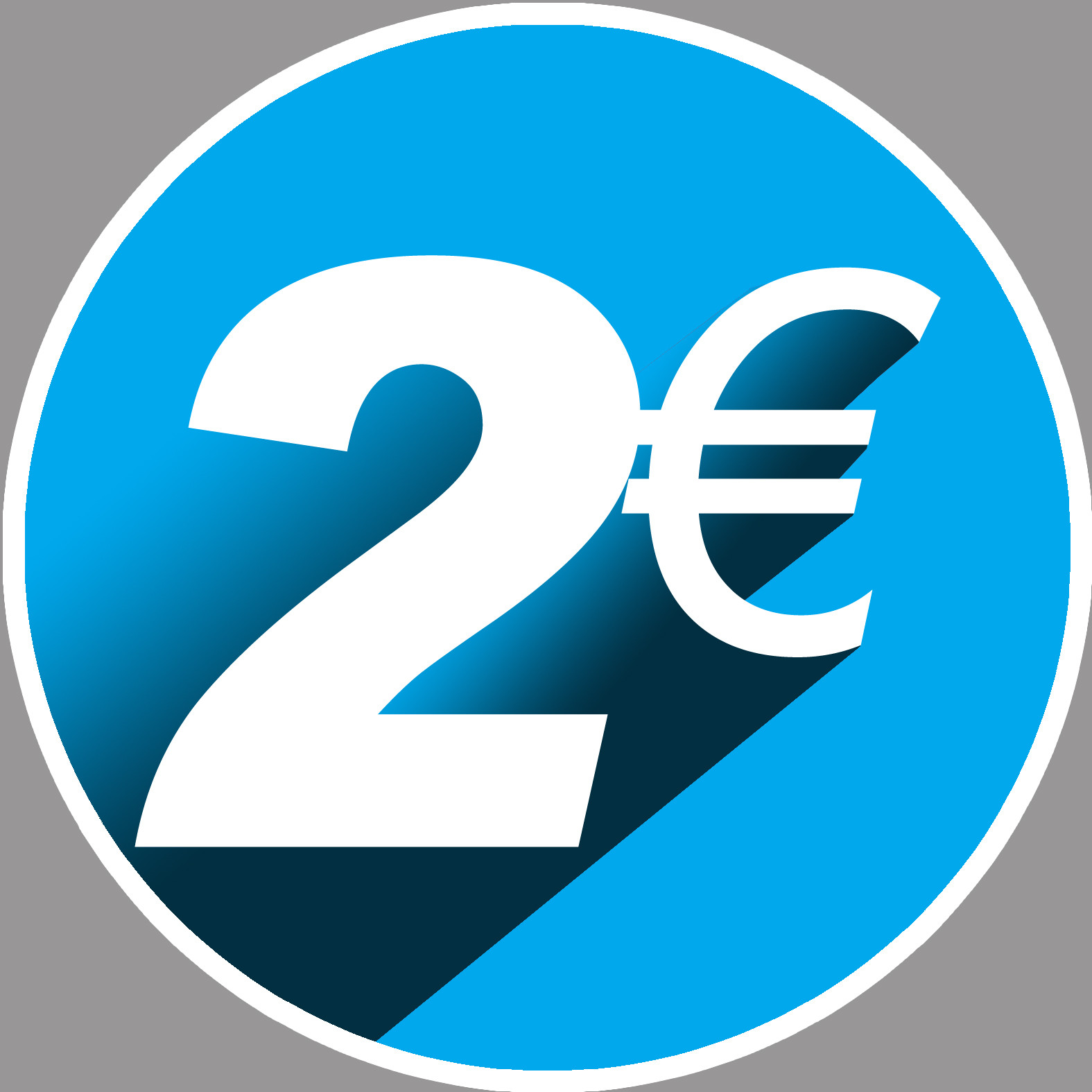 2 euros - 15cm - Sticker/autocollant