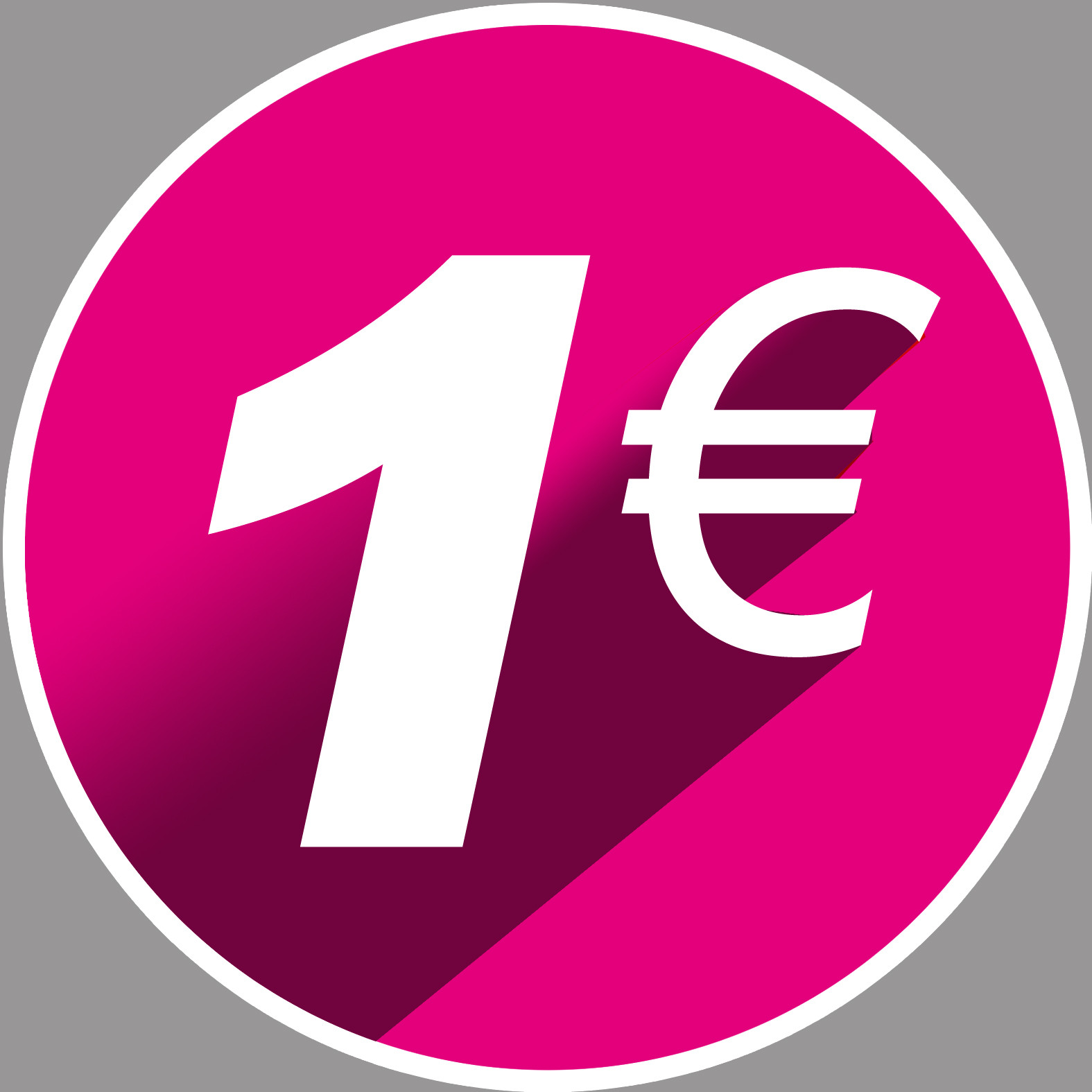 1 euros - 10cm - Sticker/autocollant