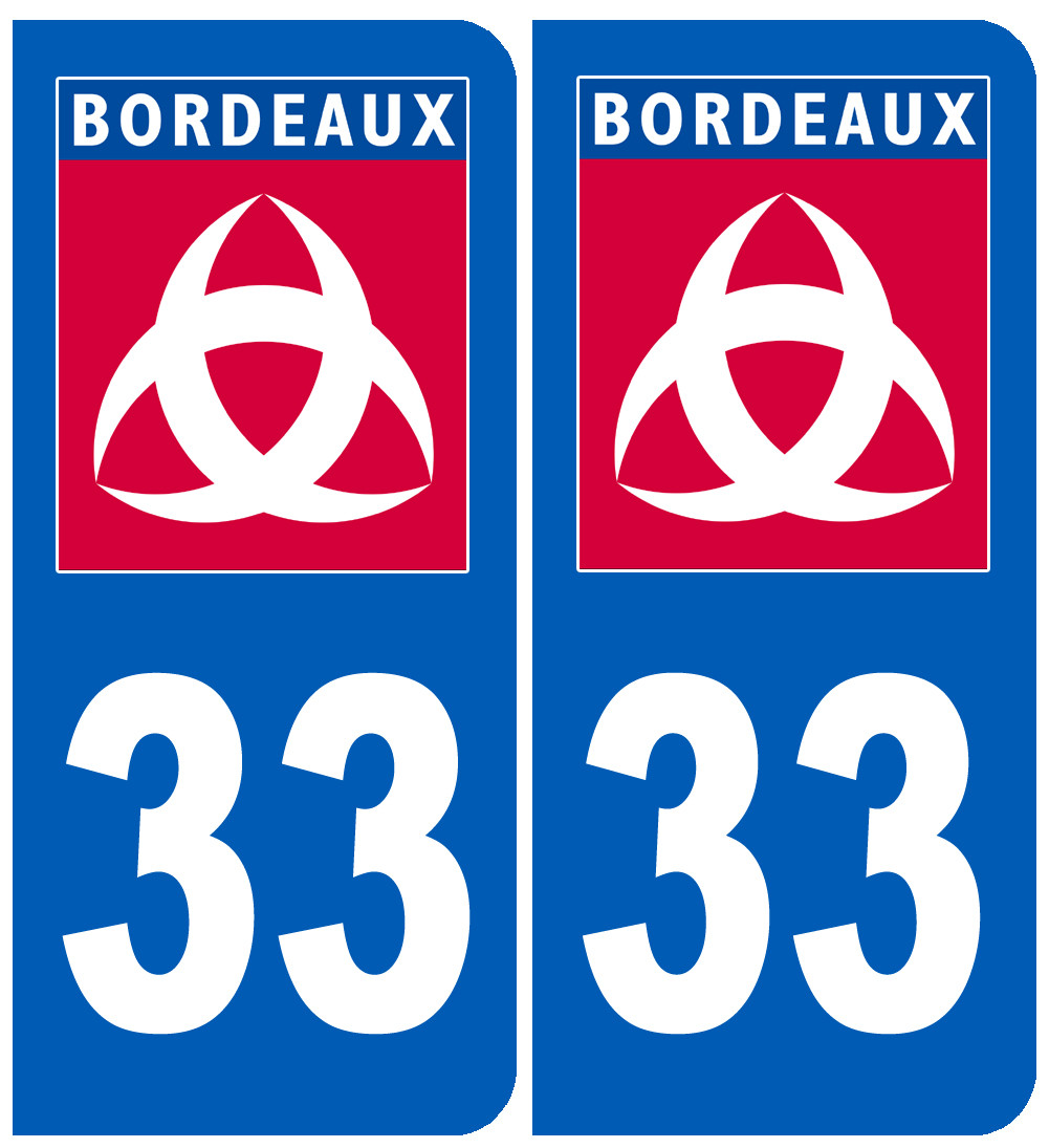 immatriculation 33 Bordeaux - Sticker/autocollant