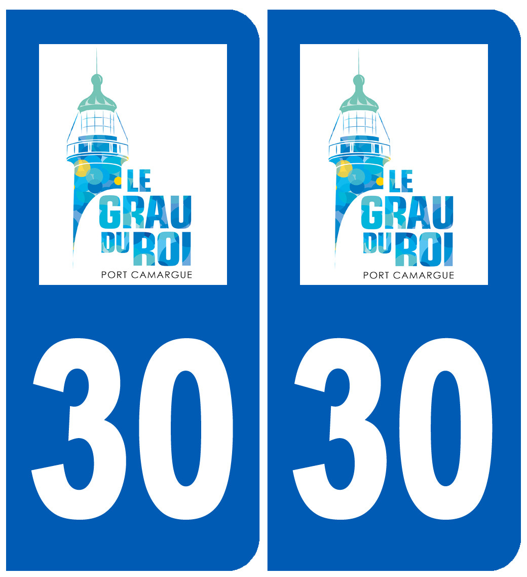 immatriculation 30 le Grau du Roi - Sticker/autocollant