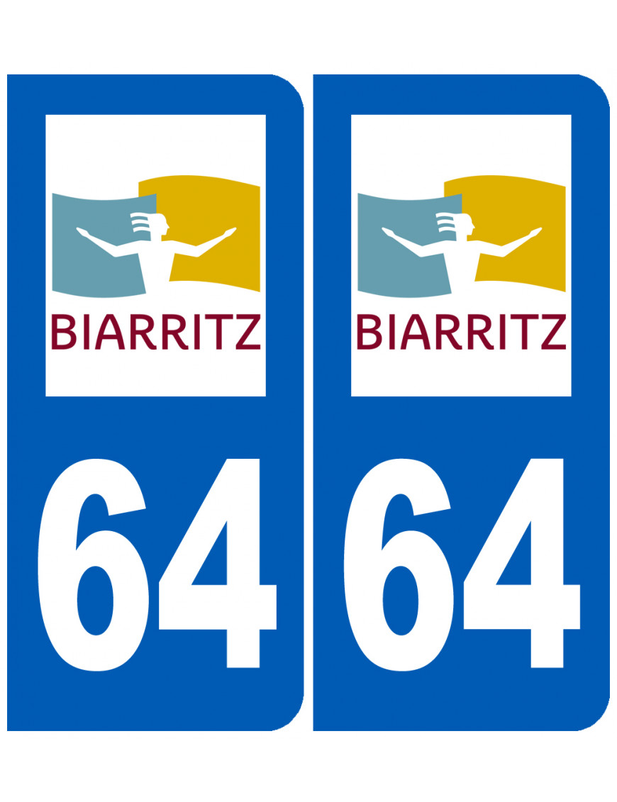 immatriculation 64 Biarritz - Sticker/autocollant