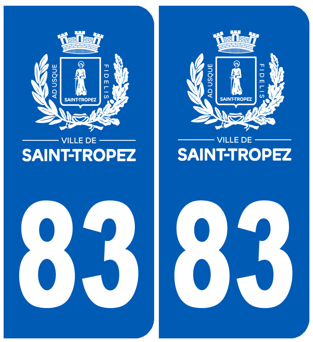 immatriculation 83 Saint-Tropez - Sticker/autocollant