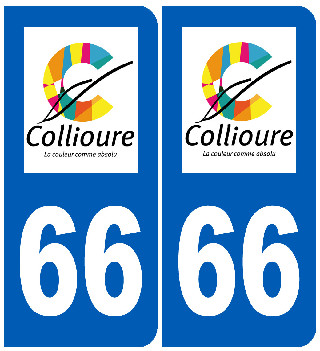 immatriculation 66 Collioure - Sticker/autocollant