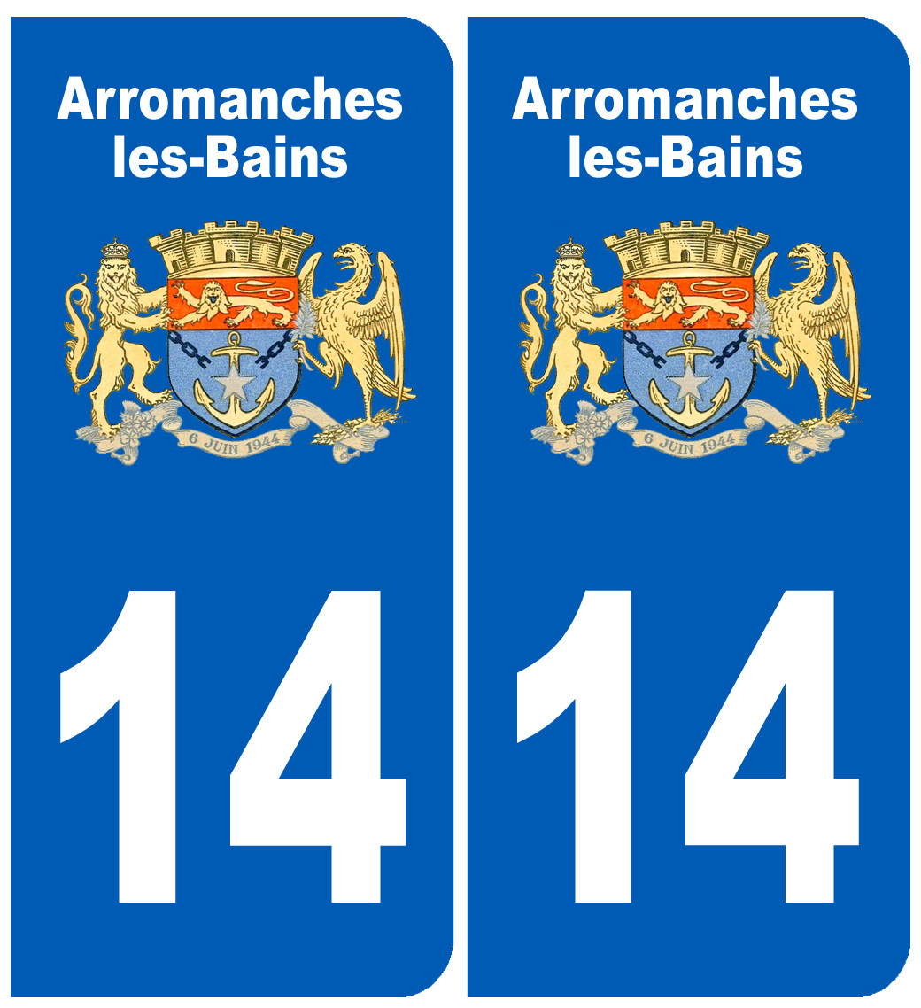 immatriculation 14 Arromanches-les-Bains - Sticker/autocollant