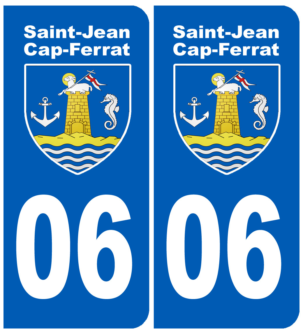 immatriculation 06 Saint-Jean-Cap-Ferrat - Sticker/autocollant