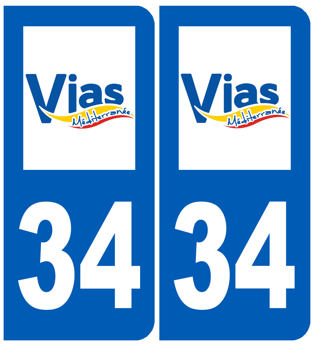 immatriculation 34 Vias - Sticker/autocollant