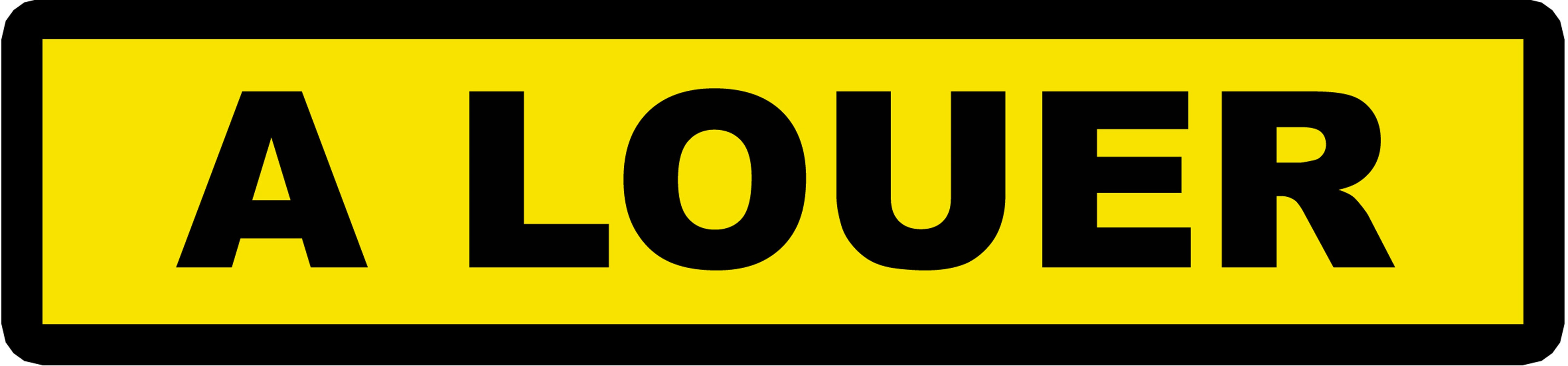 A louer fond jaune (30x7cm) - Sticker/autocollant