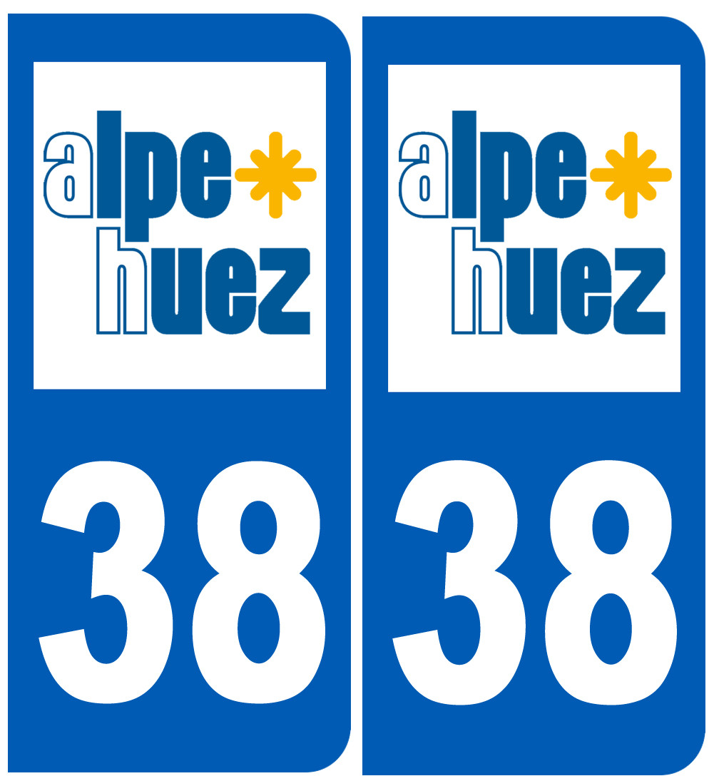 immatriculation Alpe d’Huez 38 - Sticker/autocollant