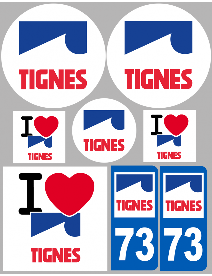 Tignes 73 (8 autocollants variés) - Sticker/autocollant