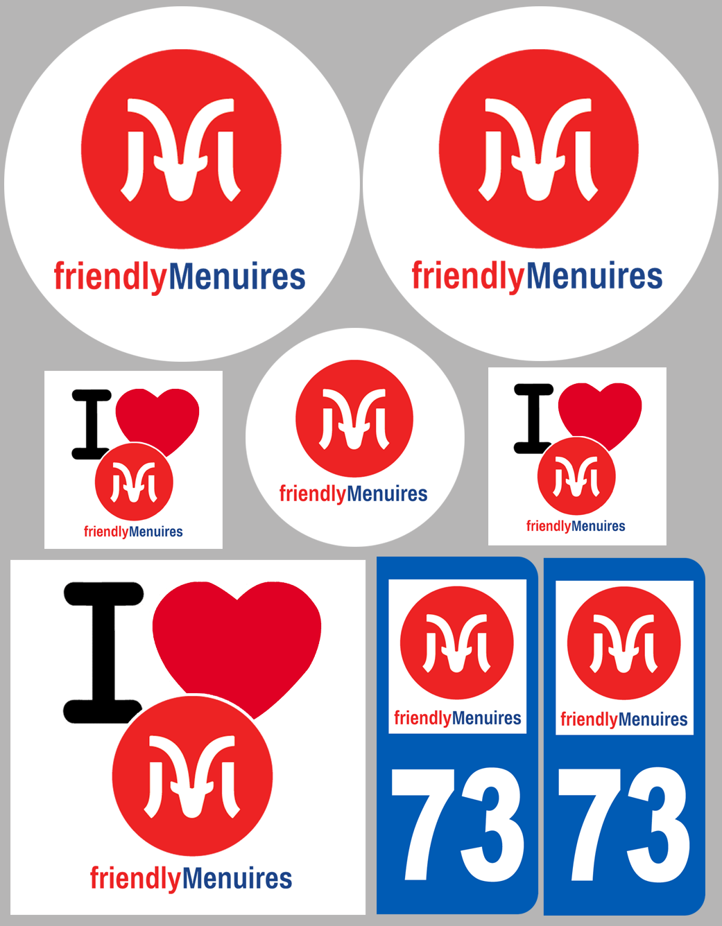 Les Menuires 73 (8 autocollants variés) - Sticker/autocollant