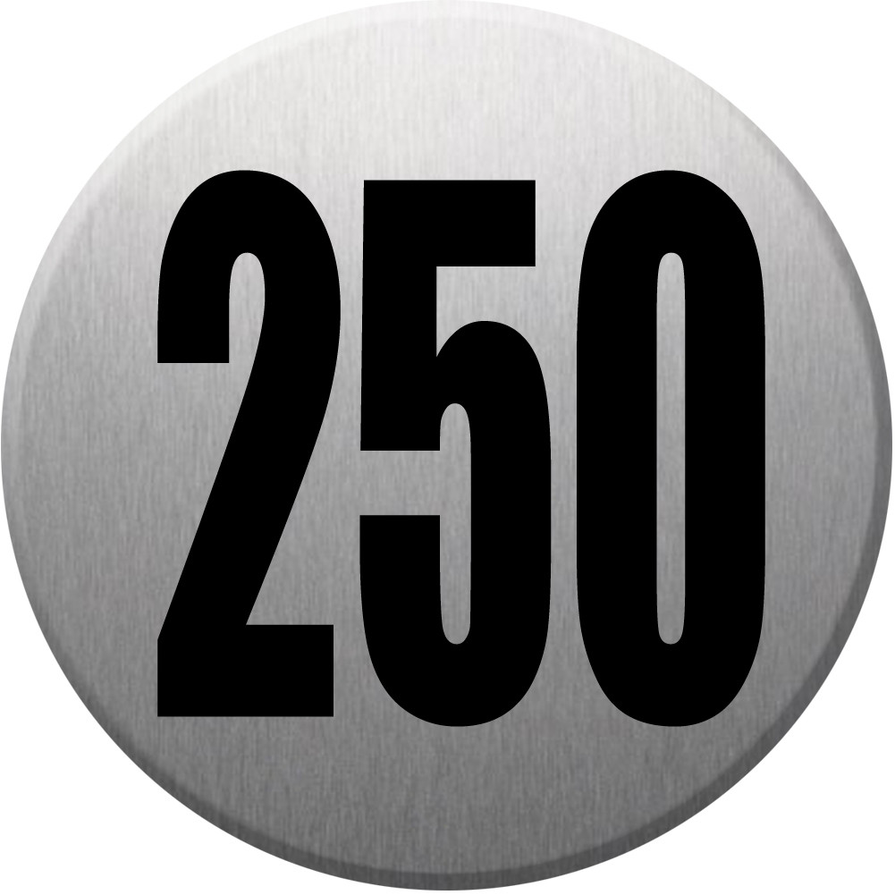 numéroderue250 - gris brossé 10x10cm - Sticker/autocollant