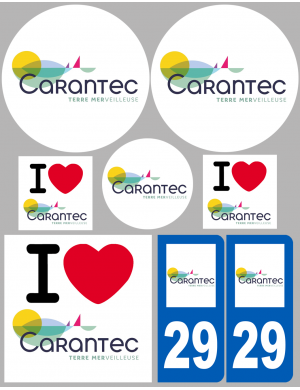 Carantec - 8 autocollants variés - Sticker/autocollant